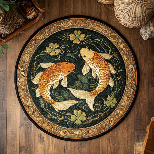 Fortune Clover Koi WY0508003CL Quilted Round Mat