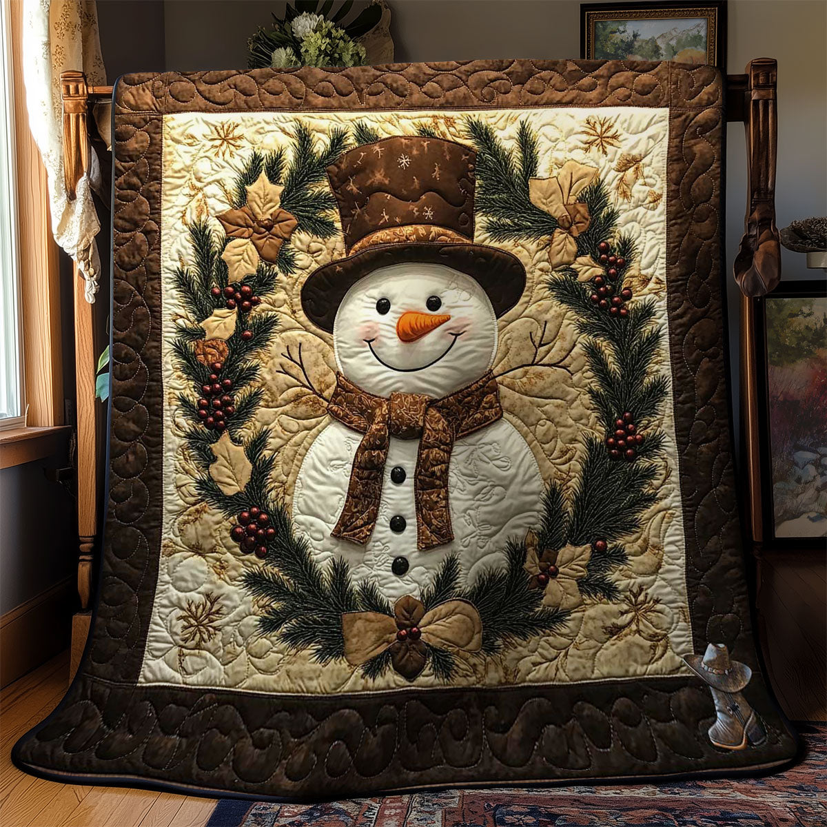 Wreath Snowman WN1211043CL Quilt