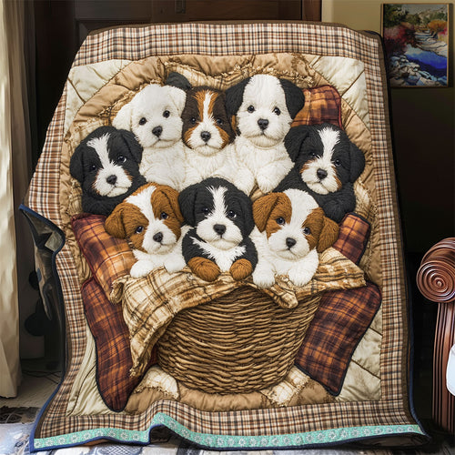 Puppy Basket WX2312040CL Quilt