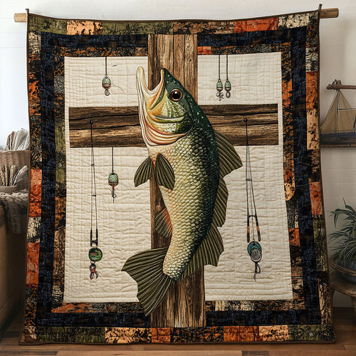 Bass Fish Drift Wood WN0412003CL Quilt