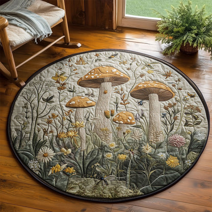 Mushroom Garden WY2203084CL Quilted Round Mat