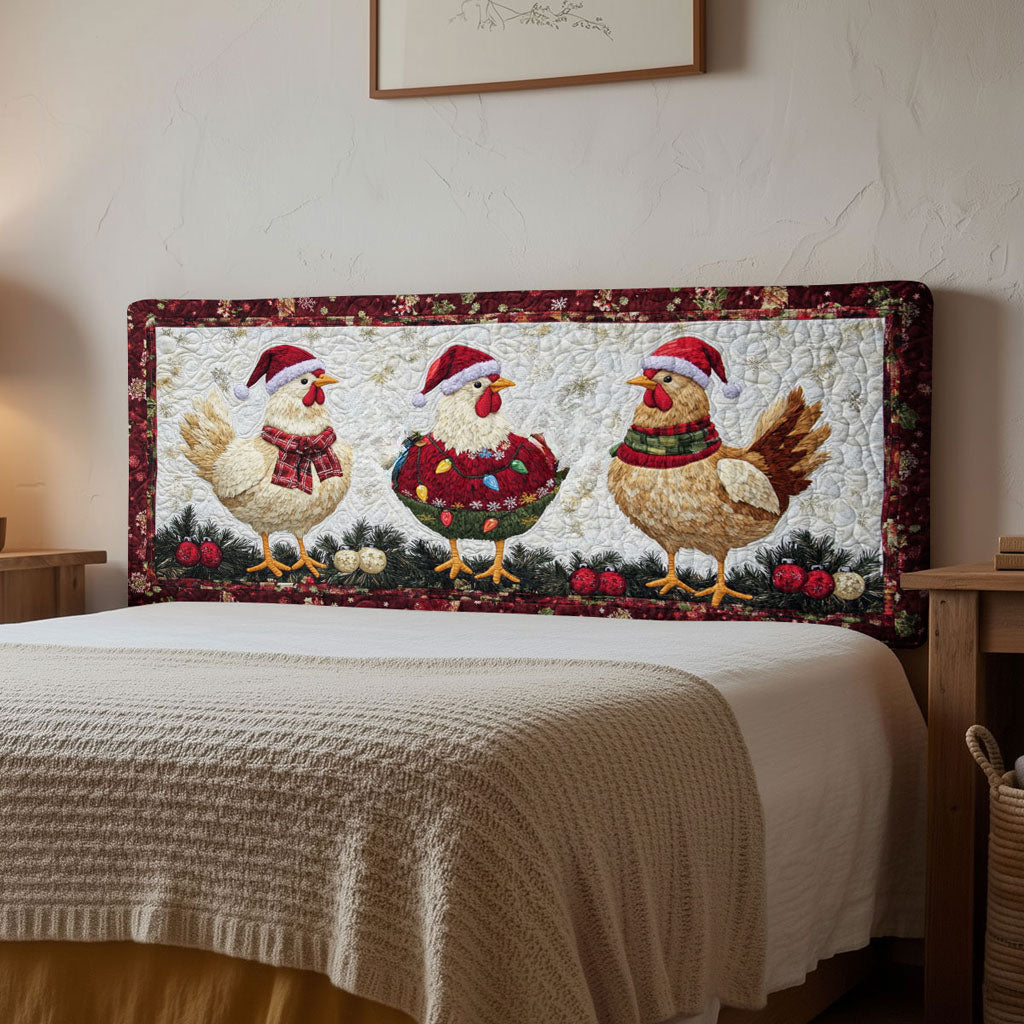 Chicken Country Cheer WN1312015CL Quilted Headboard Slipcover