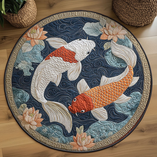 Yin Yang Koi Fish WN2107062CL Quilted Round Mat