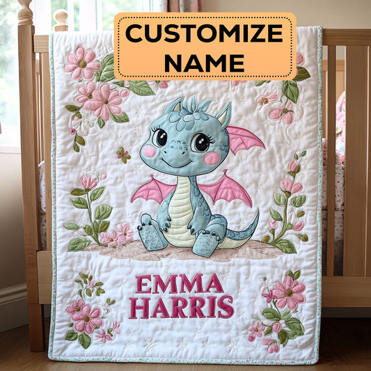 Little Dragon Bloom CW2507014CL Personalized Baby Quilt