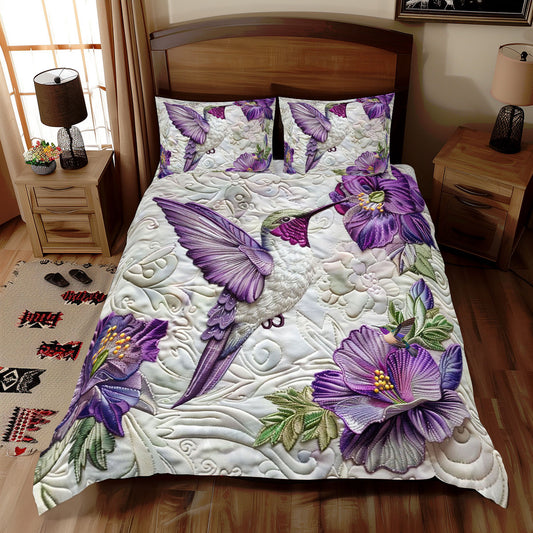 Purple Hummingbird WJ2512033CL Duvet Cover Set