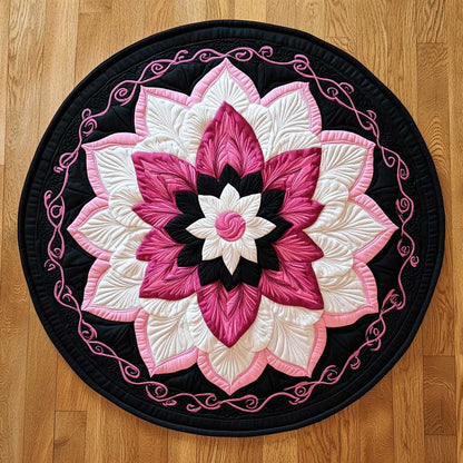 Pink Edged Bloom Radiance WN2904043CL Quilted Round Mat