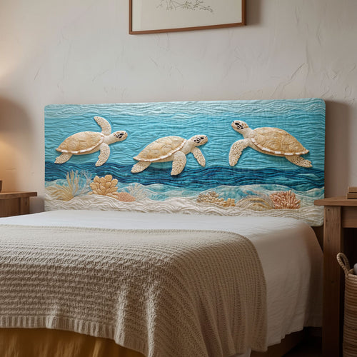 Sea Turtle CW1312018CL Quilted Headboard Slipcover