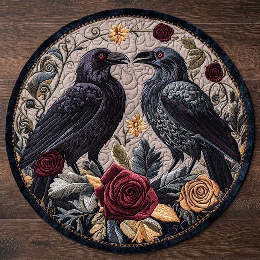 Black Crow Bird CQ2805033CL Quilted Round Mat
