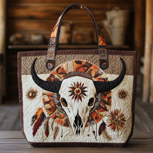 Tribal Skull Essence CW2309031CL Quilted Tote Bag