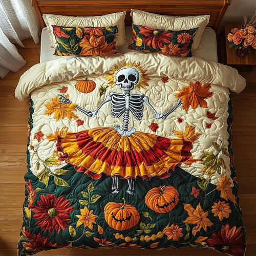 Fall Ballerian Skeleton WY2208052CL Duvet Cover Set