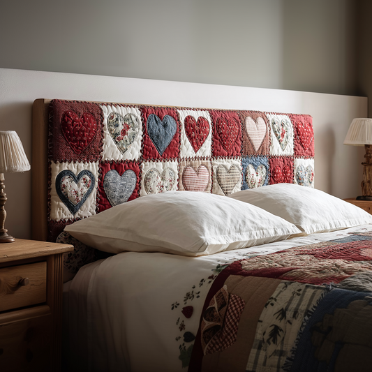 Rustic Hearts XR2212003CL Quilted Headboard Slipcover