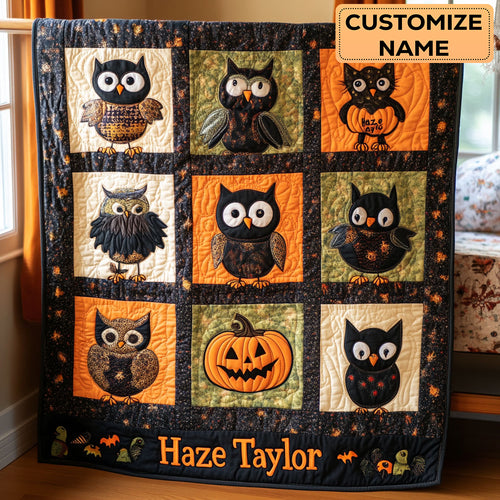 Pumpkin Owl WN3007085CL Personalized Baby Quilt