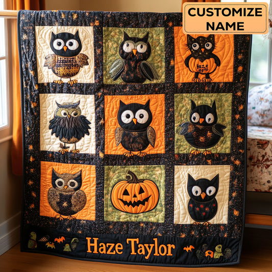 Pumpkin Owl WN3007085CL Personalized Baby Quilt