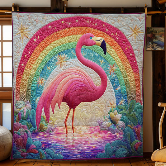 Rainbow Flamingo WY3012029CL Quilt