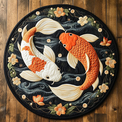 Koi Yin Yang WY0508008CL Quilted Round Mat