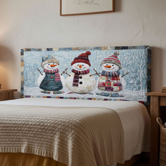 Snowman Cabin Cheer WN1112181CL Quilted Headboard Slipcover