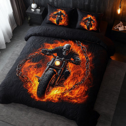 Mysterious Skull Biker DH1010028CL Duvet Cover Set