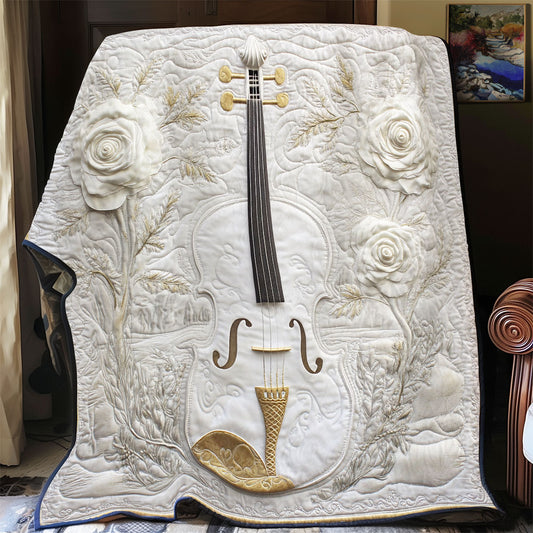 White Flower Violin WY2012068CL Quilt