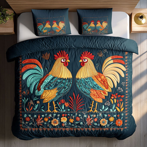 Bright Rooster Chicken WN1411059CL Duvet Cover Set