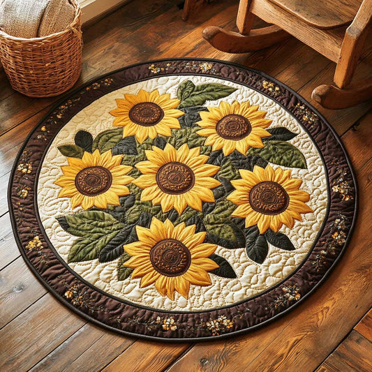 Harvest Sunflower WN1903106CL Quilted Round Mat