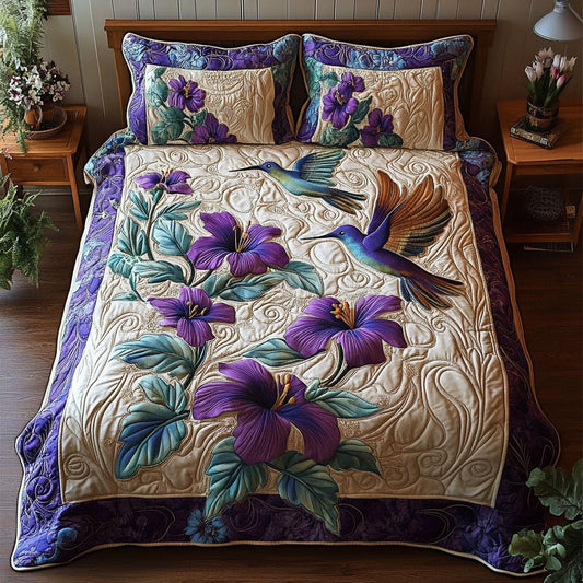 Beautiful Hummingbird In Hibicus WY1302063CL Duvet Cover Set