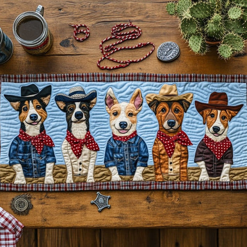 Cowboy Dog WY0506009CL Quilted Table Runner