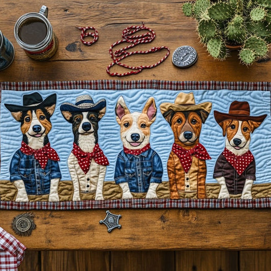 Cowboy Dog WY0506009CL Quilted Table Runner