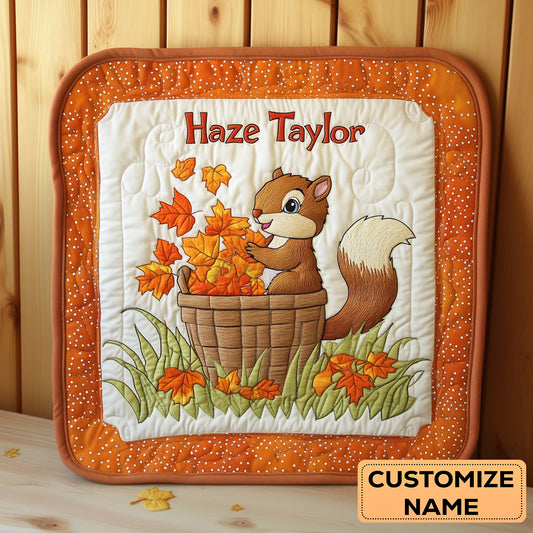 Squirrel Peekaboo WN3007099CL Personalized Baby Quilt