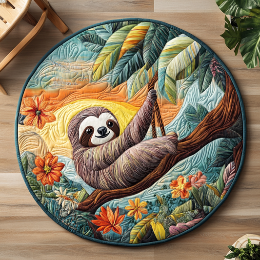 Charming Sloth XR1903004CL Quilted Round Mat