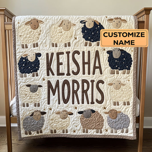 Counting Sheep CP2207029CL Personalized Baby Quilt