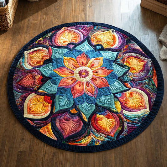 Rainbow Mandala WN2504036CL Quilted Round Mat