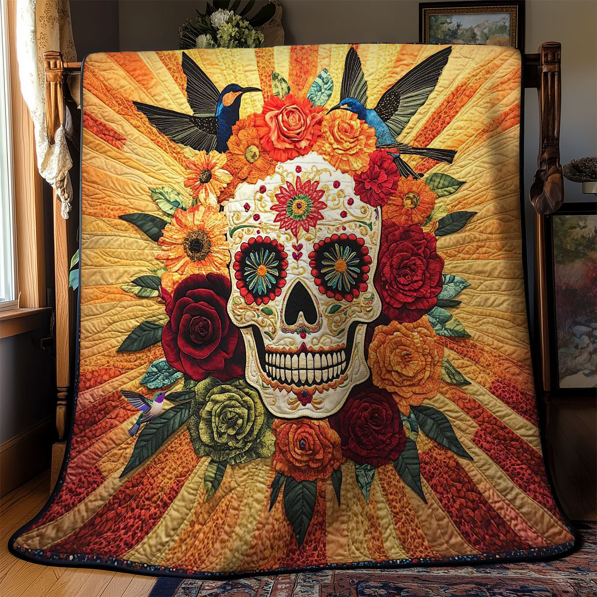 Skull And Hummingbird WN3110070CL Quilt