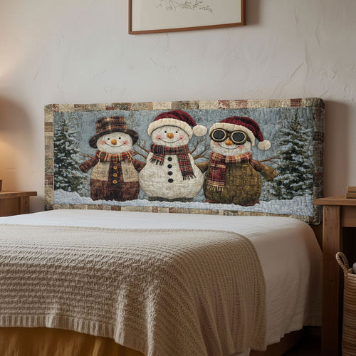 Snowman Snuggle Style WN1112192CL Quilted Headboard Slipcover