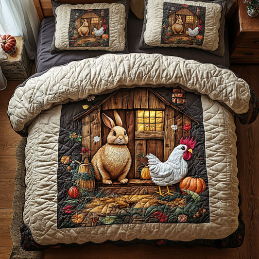 Rabbit And Hen WY2208039CL Duvet Cover Set