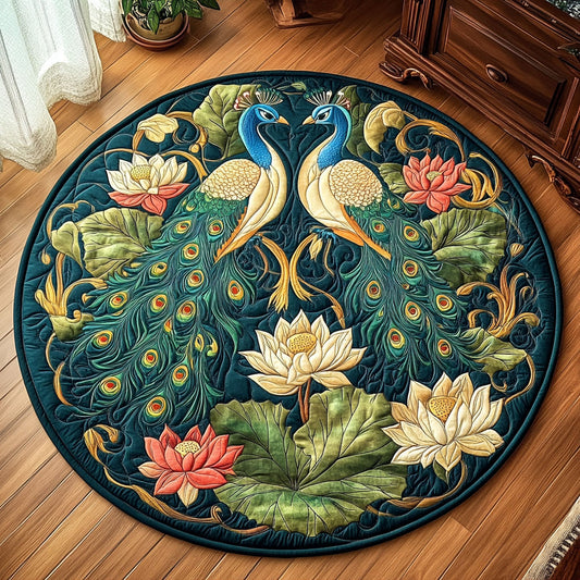 Jade Peacock Tapestry WY1408059CL Quilted Round Mat