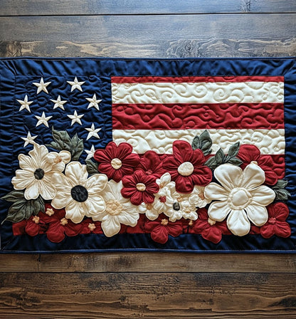 American Flowers WX2904002CL Quilted Table Runner