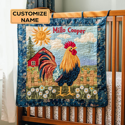 Rooster Meadow WY3107019CL Personalized Baby Quilt
