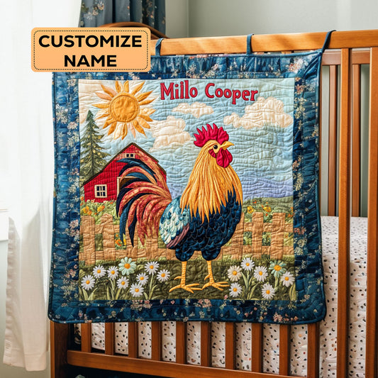 Rooster Meadow WY3107019CL Personalized Baby Quilt