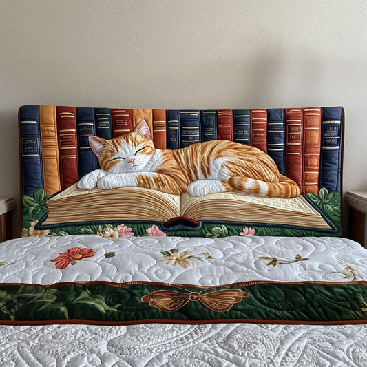 Library Cat Lullaby KL2912014CL Quilted Headboard Slipcover