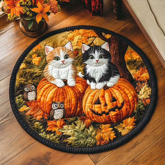 Pumpkin Pals WY1908003CL Quilted Round Mat