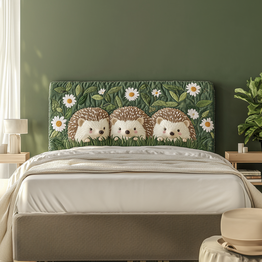 Hedgehog And Daisies XR1712005CL Quilted Headboard Slipcover