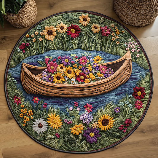 Flower Boat WY2203071CL Quilted Round Mat