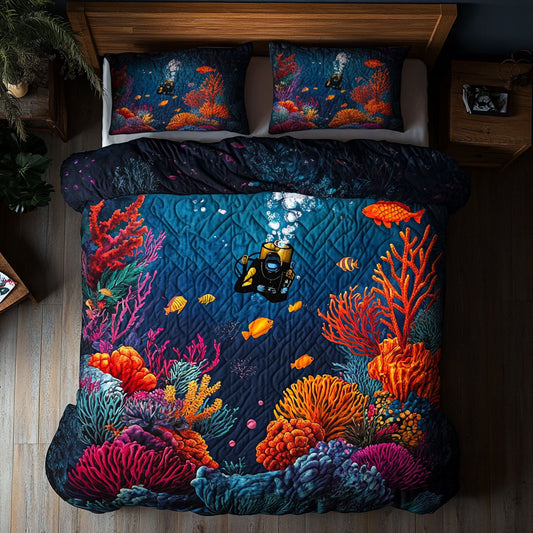 Diver In Deep Ocean WY13080CL Duvet Cover Set