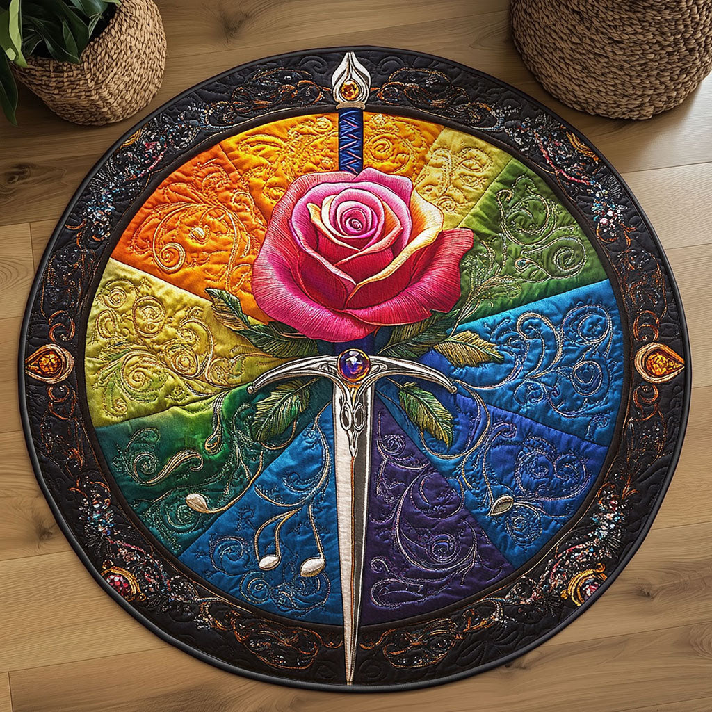 Celestial Rose WN2708013CL Quilted Round Mat