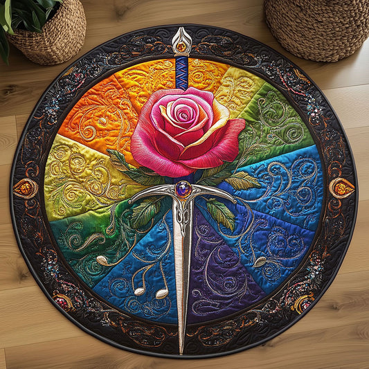 Celestial Rose WN2708013CL Quilted Round Mat