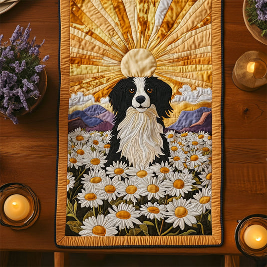 Collie In The Light WY0907032CL Quilted Table Runner