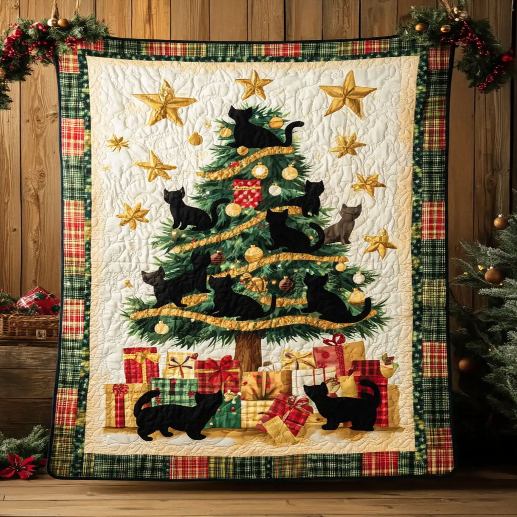 Jolly Black Cat Holiday WN0711036CL Quilt