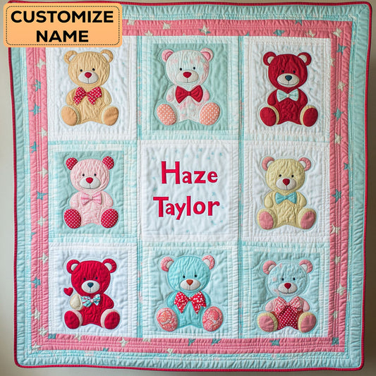 Teddy Parade WN2807124CL Personalized Baby Quilt