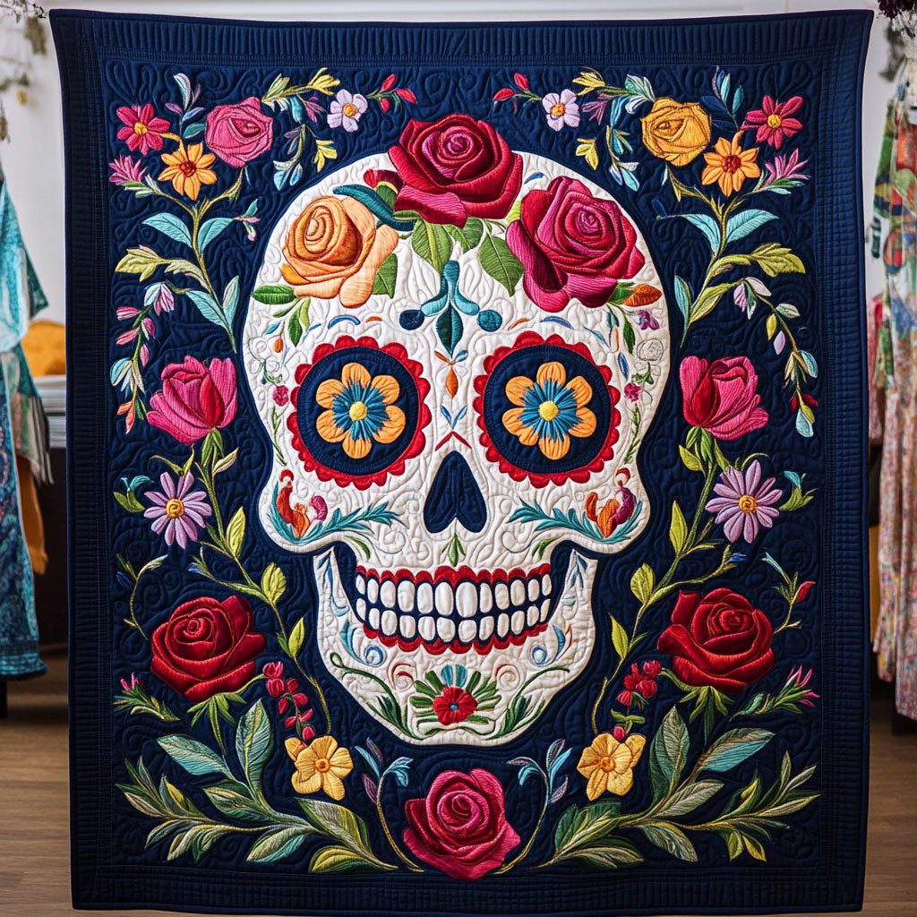 Blooming Sugar Skull WP0804011CL Quilt