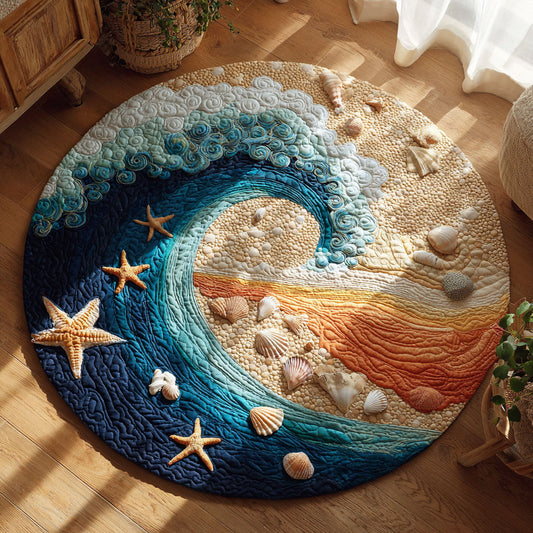 Starfish Haven CW0809058CL Quilted Round Mat